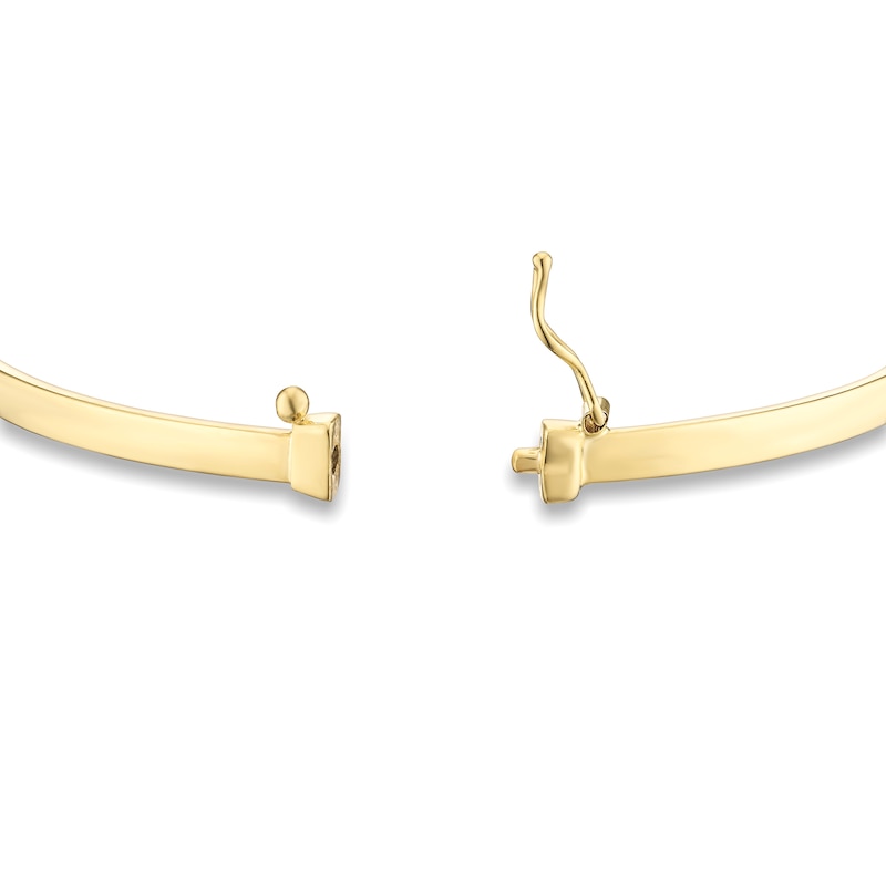 Main Image 3 of 9ct Yellow Gold Narrow Polished Hinge Bangle