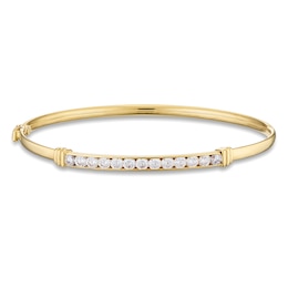9ct Yellow Gold Cubic Zirconia Channel Set Bangle