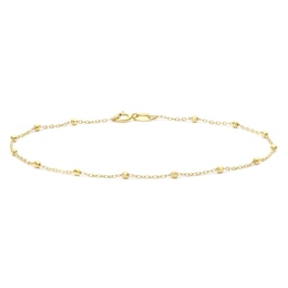 9ct Yellow Gold 7" Ball Station Bracelet