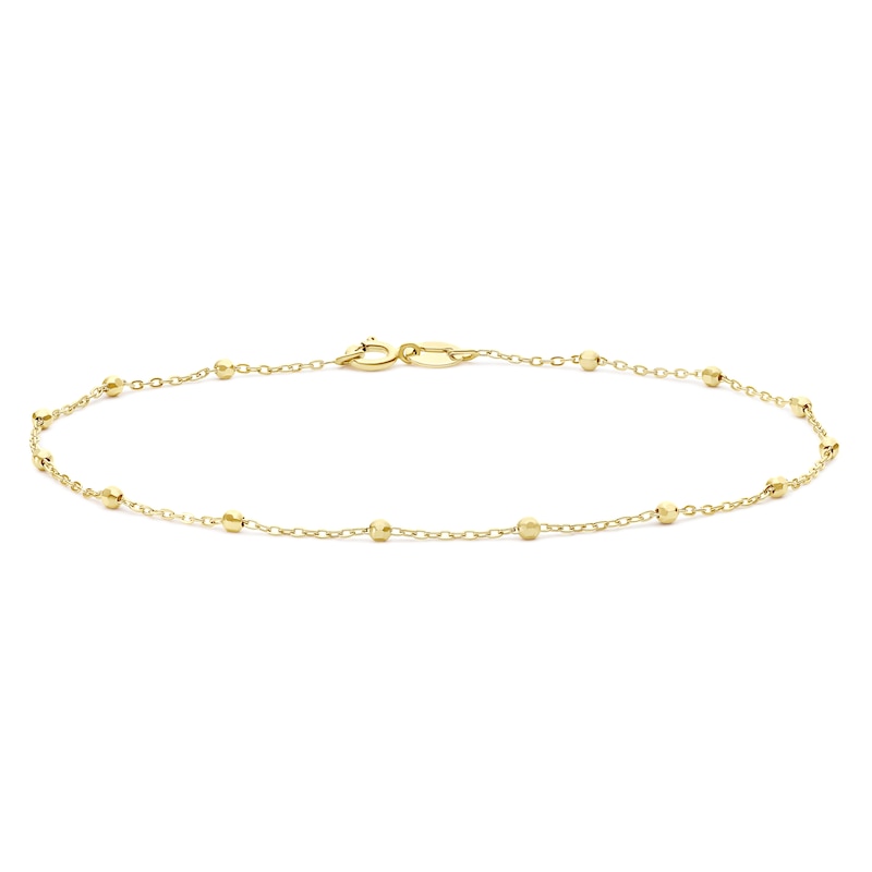 Main Image 1 of 9ct Yellow Gold 7.25" Ball Station Bracelet