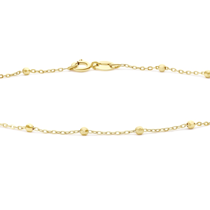 Main Image 2 of 9ct Yellow Gold 7.25" Ball Station Bracelet