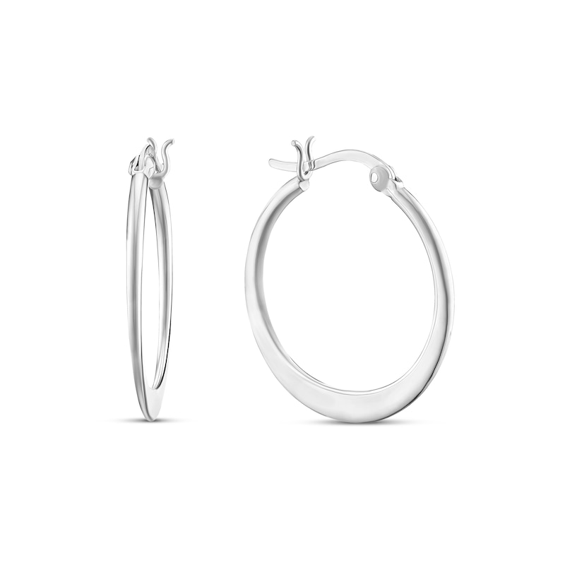 Main Image 1 of Sterling Silver Graduated Polished Large Hoop Earrings