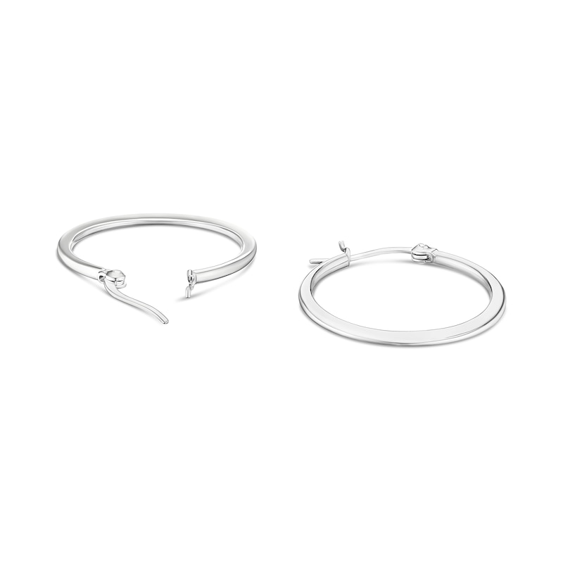 Main Image 2 of Sterling Silver Graduated Polished Large Hoop Earrings
