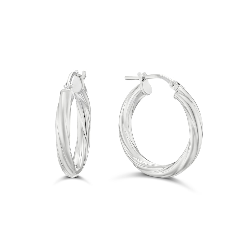 Main Image 1 of Sterling Silver 16mm Polished Twist Hoop Earrings