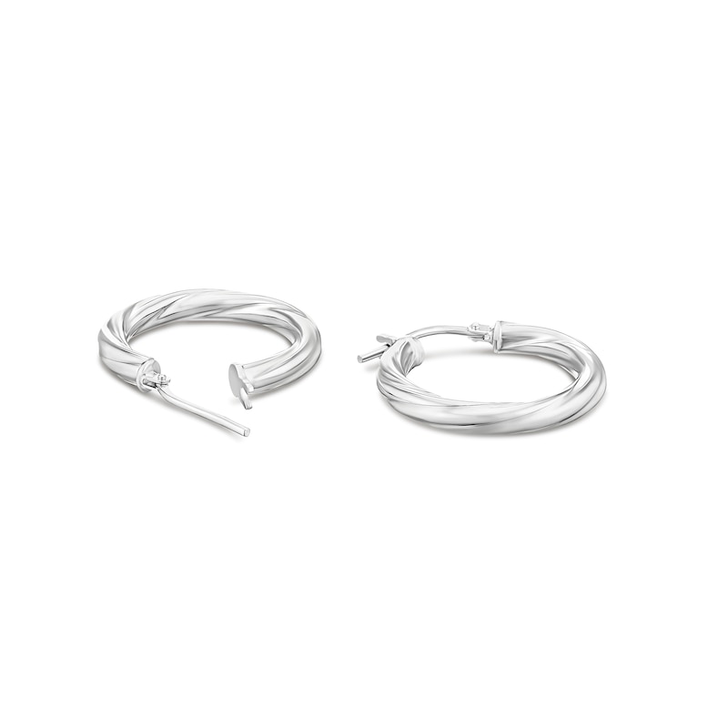 Main Image 2 of Sterling Silver 16mm Polished Twist Hoop Earrings