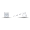 Thumbnail Image 1 of Sterling Silver 4mm Cubic Zirconia Bezel Set Square Stud Earrings