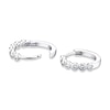 Thumbnail Image 2 of Sterling Silver 10mm Cubic Zirconia Bezel Set Hoop Earrings