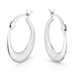 Sterling Silver Graduated Polished Small Hoop Earrings