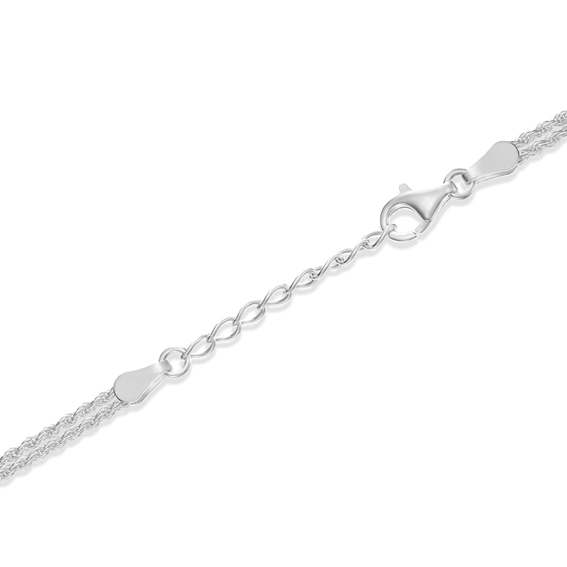 Main Image 3 of Sterling Silver 7+1" Dainty Crossover Rope Chain Bracelet