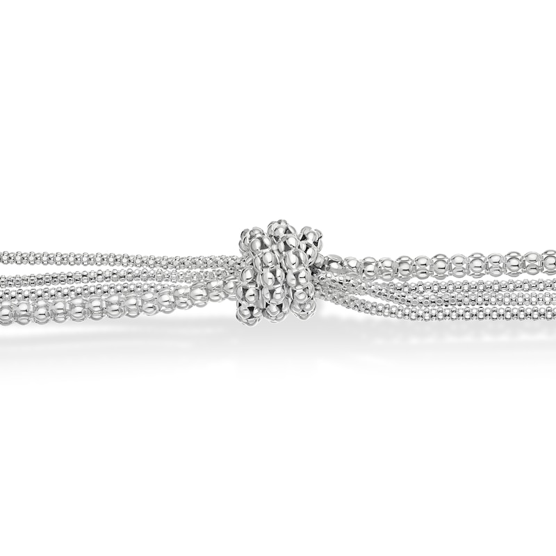 Main Image 2 of Sterling Silver 7.5" Knot Textured Chunky Chain Bracelet