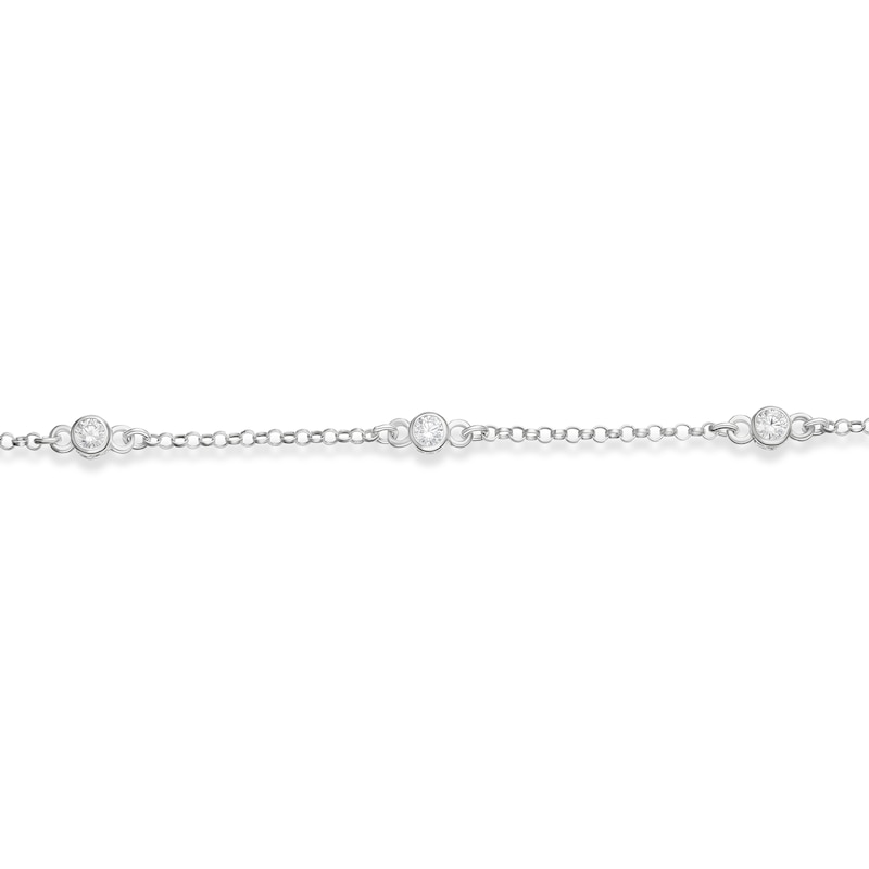 Main Image 2 of Sterling Silver 7.5" Cubic Zirconia Bezel Set Station Bracelet