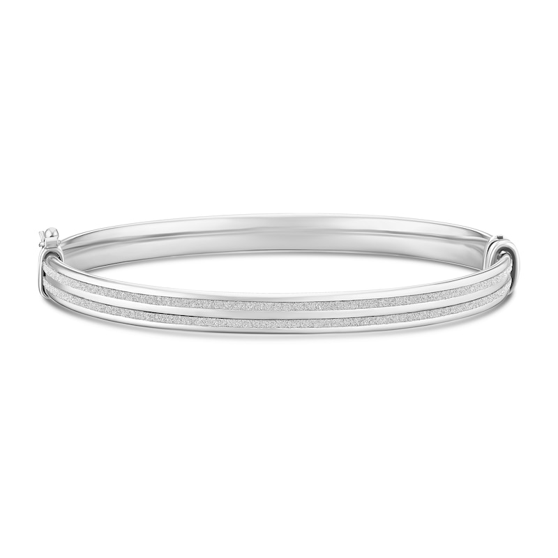 Main Image 1 of Sterling Silver Double Linear Sparkle Bangle