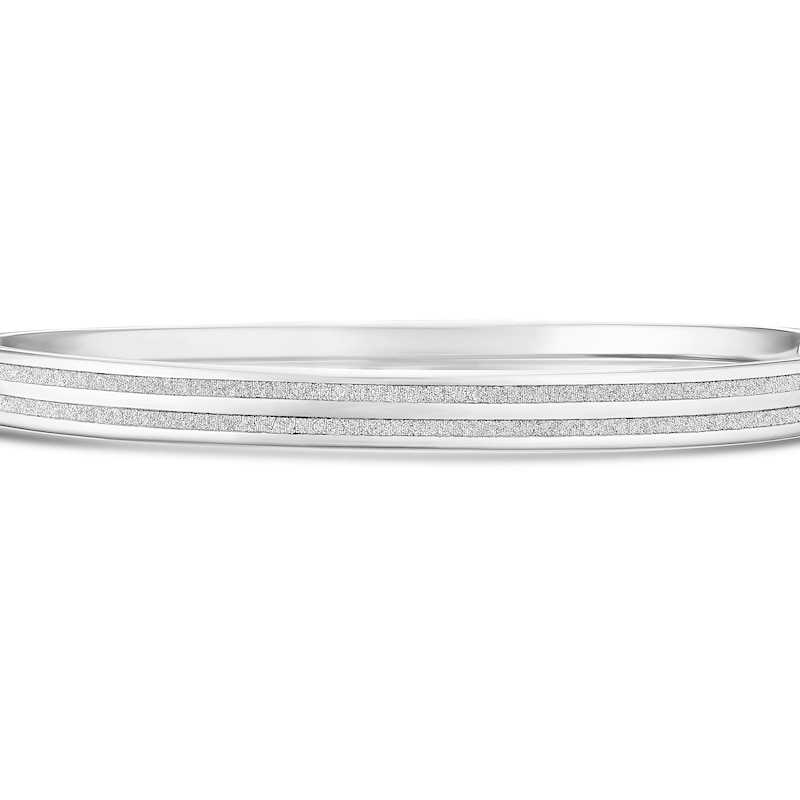 Main Image 2 of Sterling Silver Double Linear Sparkle Bangle