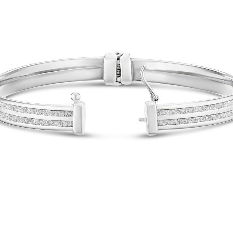 Main Image 3 of Sterling Silver Double Linear Sparkle Bangle
