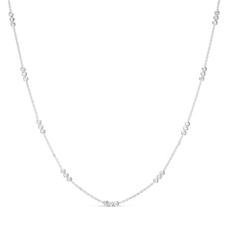 Sterling Silver 24" Trio Ball Station Necklace