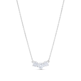 Sterling Silver 18" Cubic Zirconia Trilogy Pendant