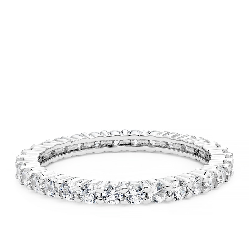 Main Image 1 of Sterling Silver & Cubic Zirconia Claw Set Ring