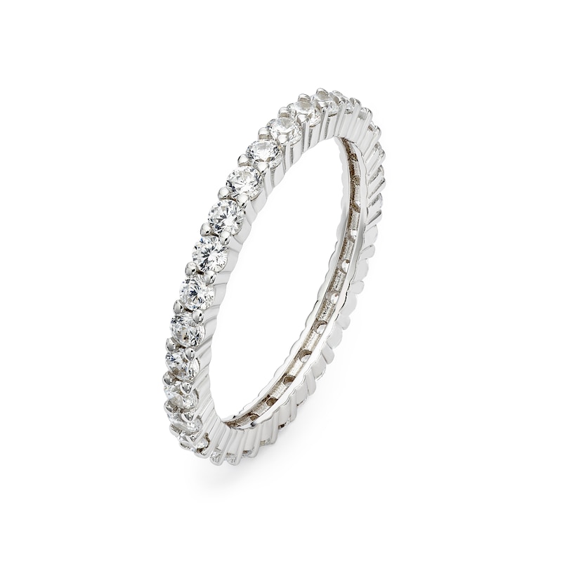 Main Image 2 of Sterling Silver & Cubic Zirconia Claw Set Ring