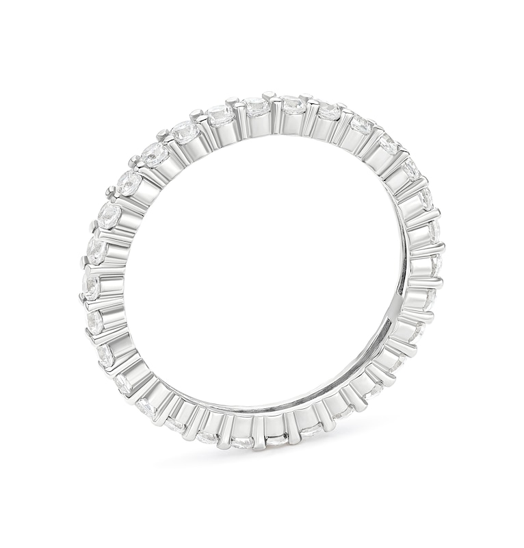 Main Image 3 of Sterling Silver & Cubic Zirconia Claw Set Ring