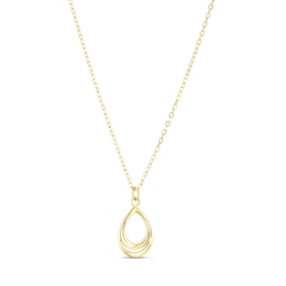9ct Yellow Gold Polished Open Teardrop Pendant