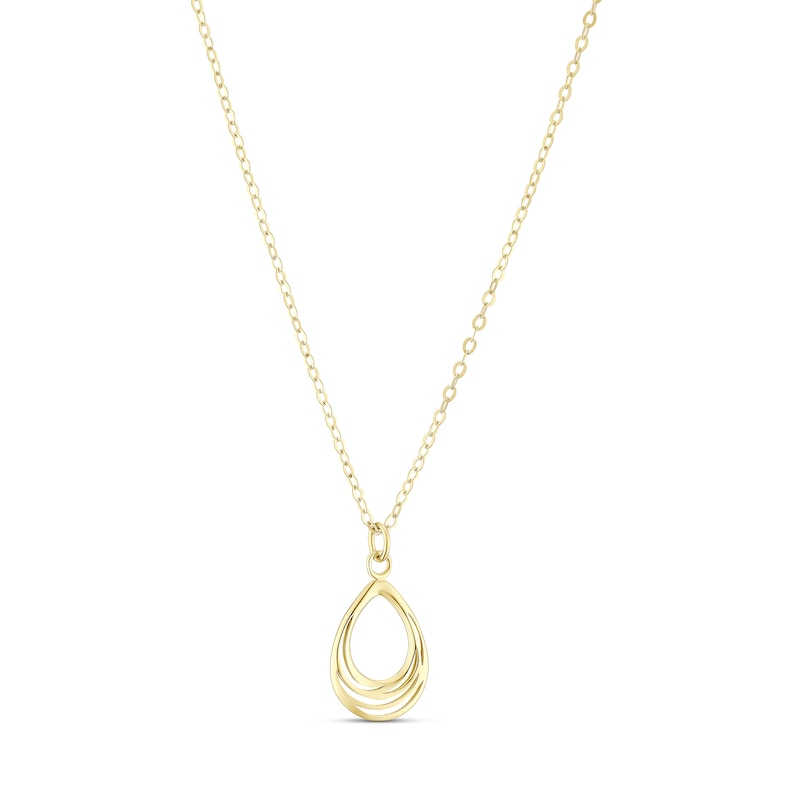 Main Image 1 of 9ct Yellow Gold Polished Open Teardrop Pendant