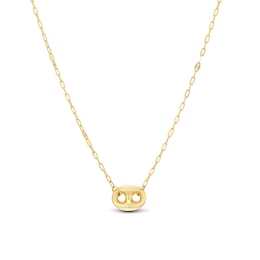 9ct Yellow Gold Anchor Link Pendant Necklace