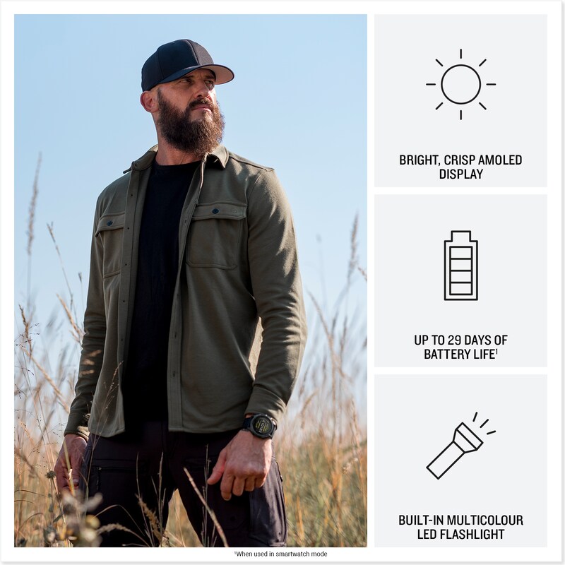 Main Image 3 of Garmin tactix 8 Cerakote Black Dial Grey Silicone Strap Smartwatch