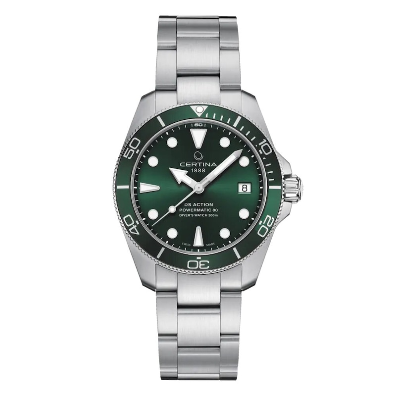 Certina DS Action Diver Green Dial & Stainless Steel Bracelet Watch