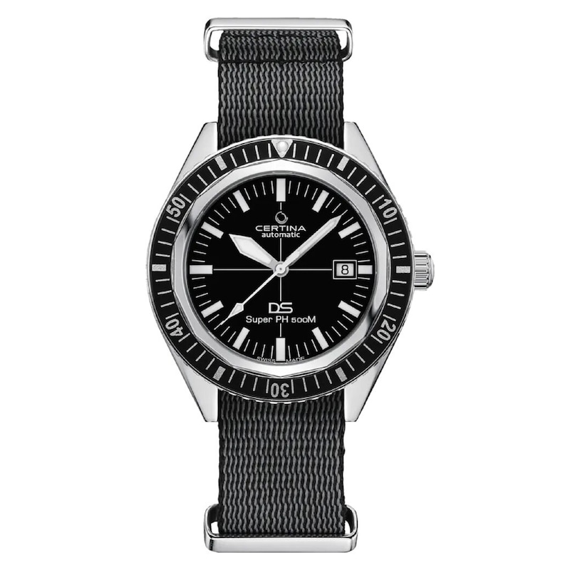 Certina DS Super PH500M Men's Black Fabric Strap Watch
