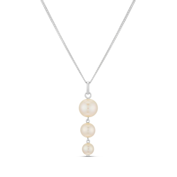 Sterling Silver 18 Cultured Freshwater Pearl Graduated