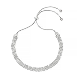 Sterling Silver & Cubic Zirconia Multi Linear Bolo Bracelet