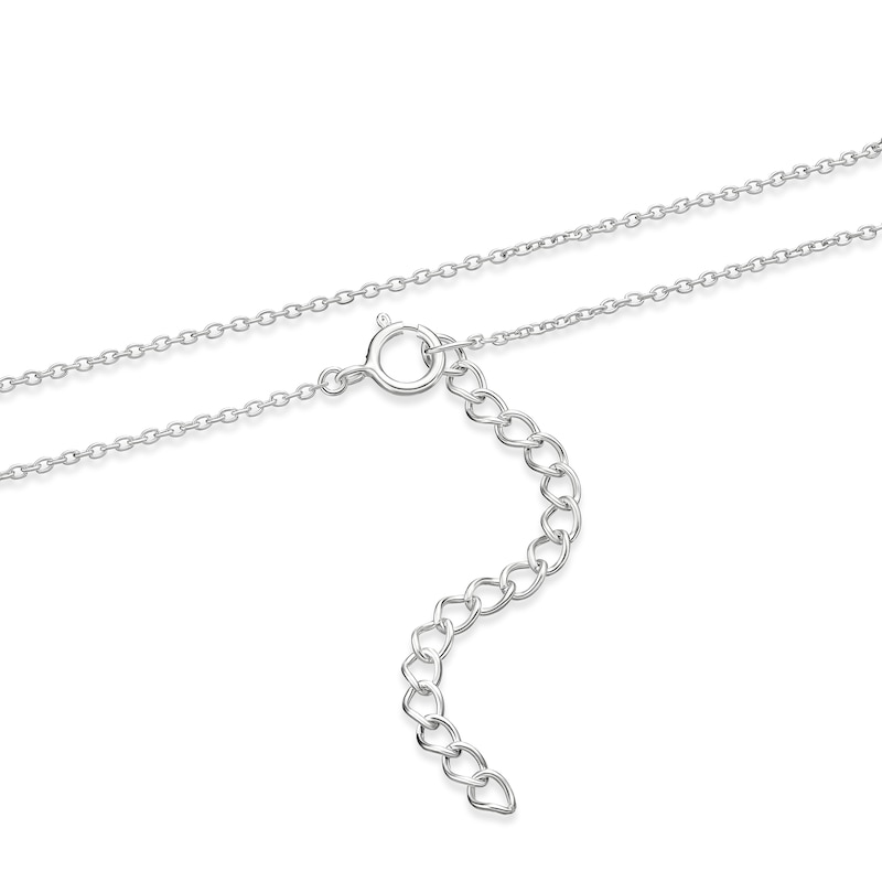 Main Image 3 of Sterling Silver 16+2" Cubic Zirconia Bezel Set Round Pendant