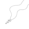 Thumbnail Image 2 of Sterling Silver 15.5+2" Cubic Zirconia Leaf Graduated Pendant