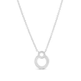 Sterling Silver 17.5" Linear Open Circle Pendant