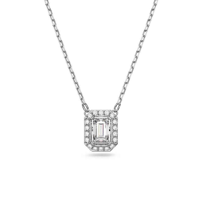 Swarovski Rhodium White Zirconia Octagonal Pendant