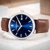Thumbnail Image 1 of Frederique Constant Classics Blue Dial & Brown Leather Strap Watch