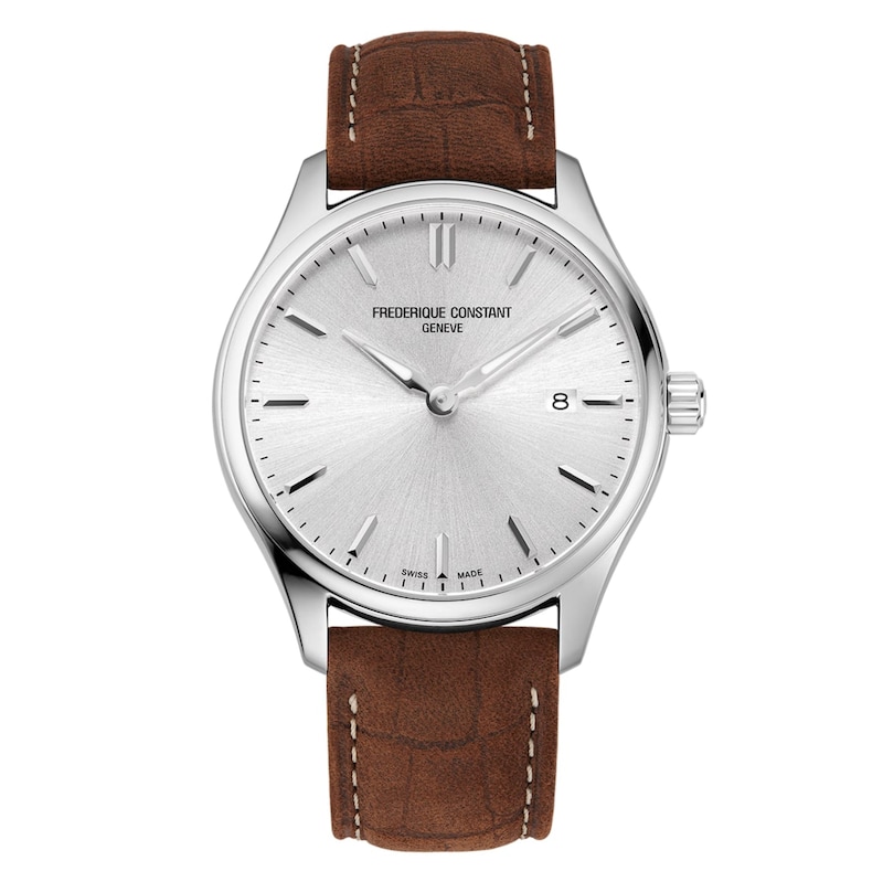 Frederique Constant Classics Men's Brown Leather Strap Watch