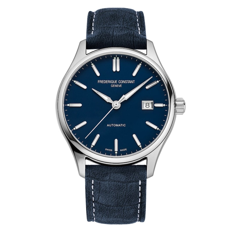 Frederique Constant Classics Men's Blue Leather Strap Watch