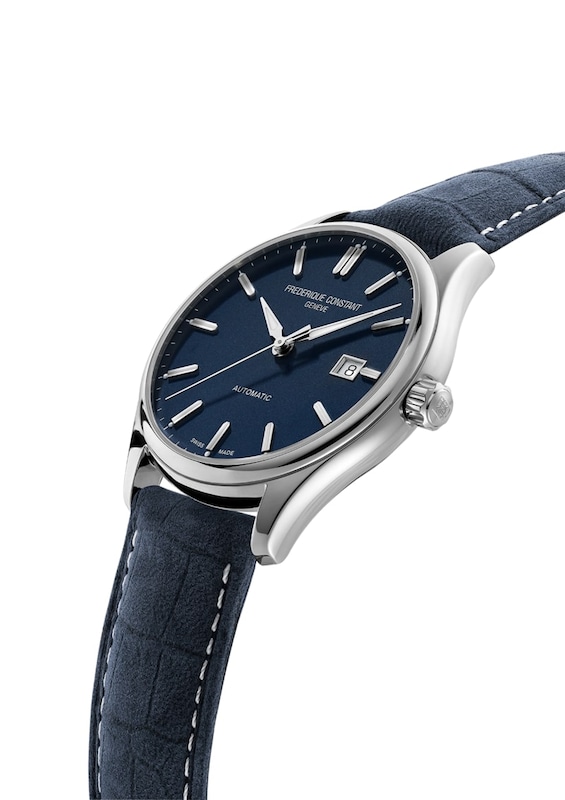 Frederique Constant Classics Men's Blue Leather Strap Watch
