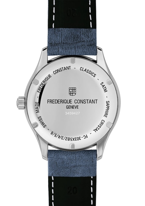 Frederique Constant Classics Men's Blue Leather Strap Watch