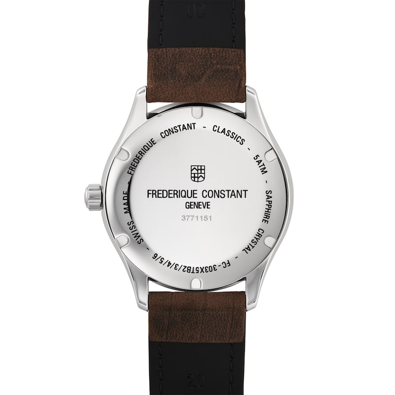 Frederique Constant Classics 40mm Men's Brown Leather Strap Watch