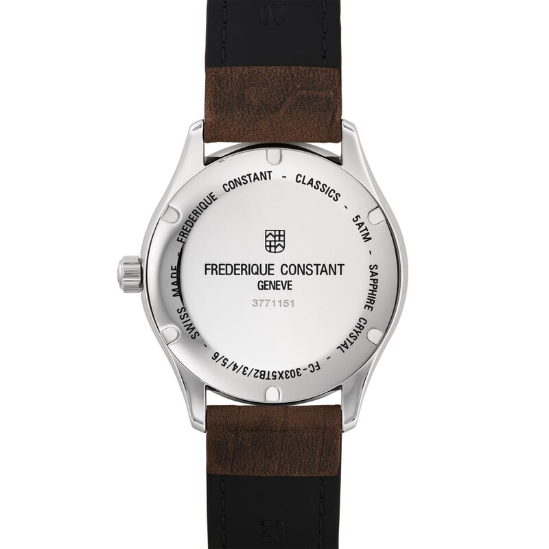 Frederique Constant Classics Men's Brown Leather Strap Watch