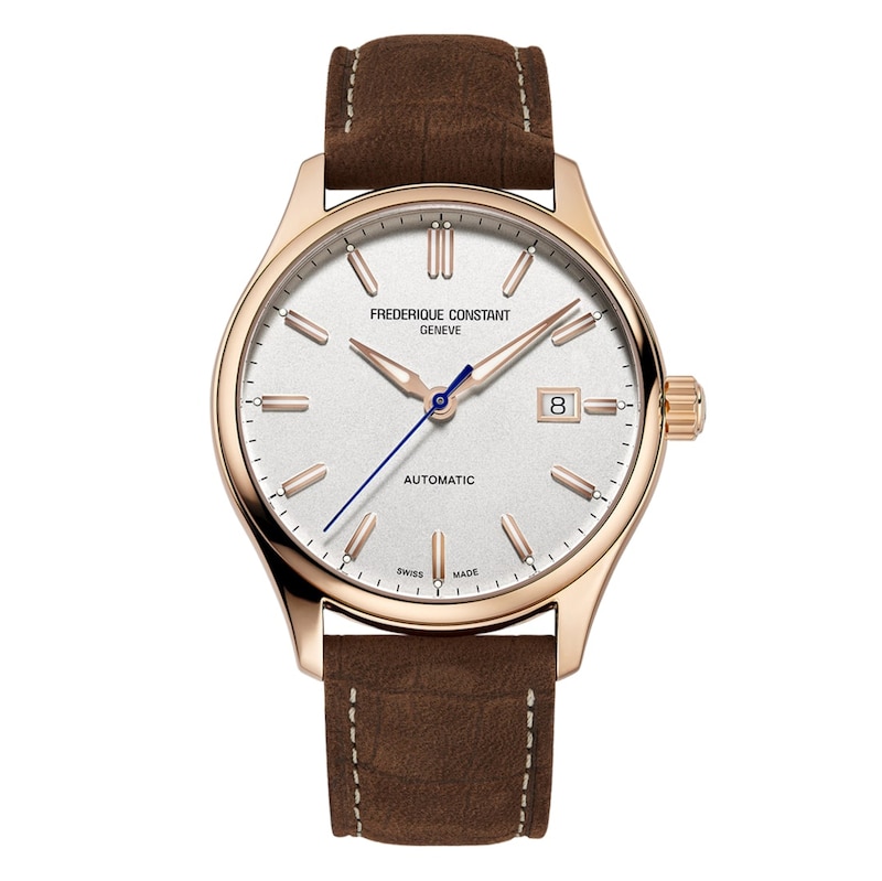 Frederique Constant Classics Rose Gold-Tone & Brown Leather Watch