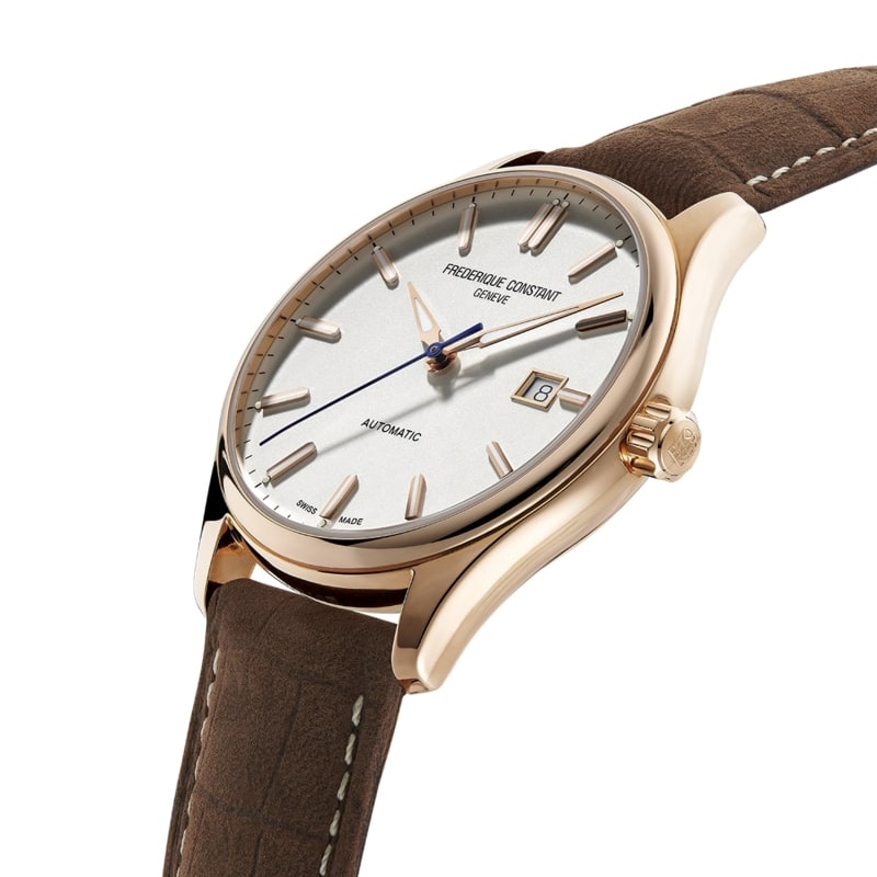 Frederique Constant Classics Rose Gold-Tone & Brown Leather Watch