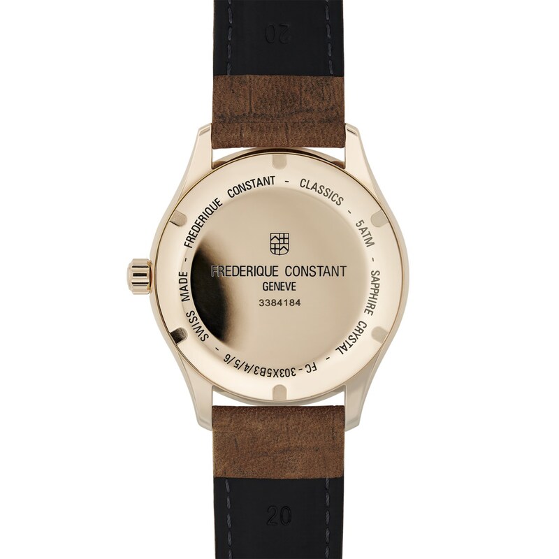 Frederique Constant Classics Rose Gold-Tone & Brown Leather Watch