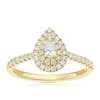 Thumbnail Image 1 of Engagement Ring 9ct Yellow Gold Pear Shaped Double Halo 0.40ct Diamond Ring