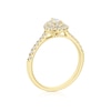 Thumbnail Image 3 of Engagement Ring 9ct Yellow Gold Pear Shaped Double Halo 0.40ct Diamond Ring