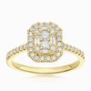 Thumbnail Image 1 of Engagement Ring 9ct Yellow Gold Cluster Stone Set Shoulders 0.50ct Diamond Ring