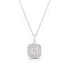 Thumbnail Image 1 of 9ct White Gold 0.25ct Diamond Cushion Cluster Pendant Necklace