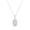 Thumbnail Image 1 of 9ct White Gold 0.33ct Diamond Rectangle Cluster Pendant Necklace
